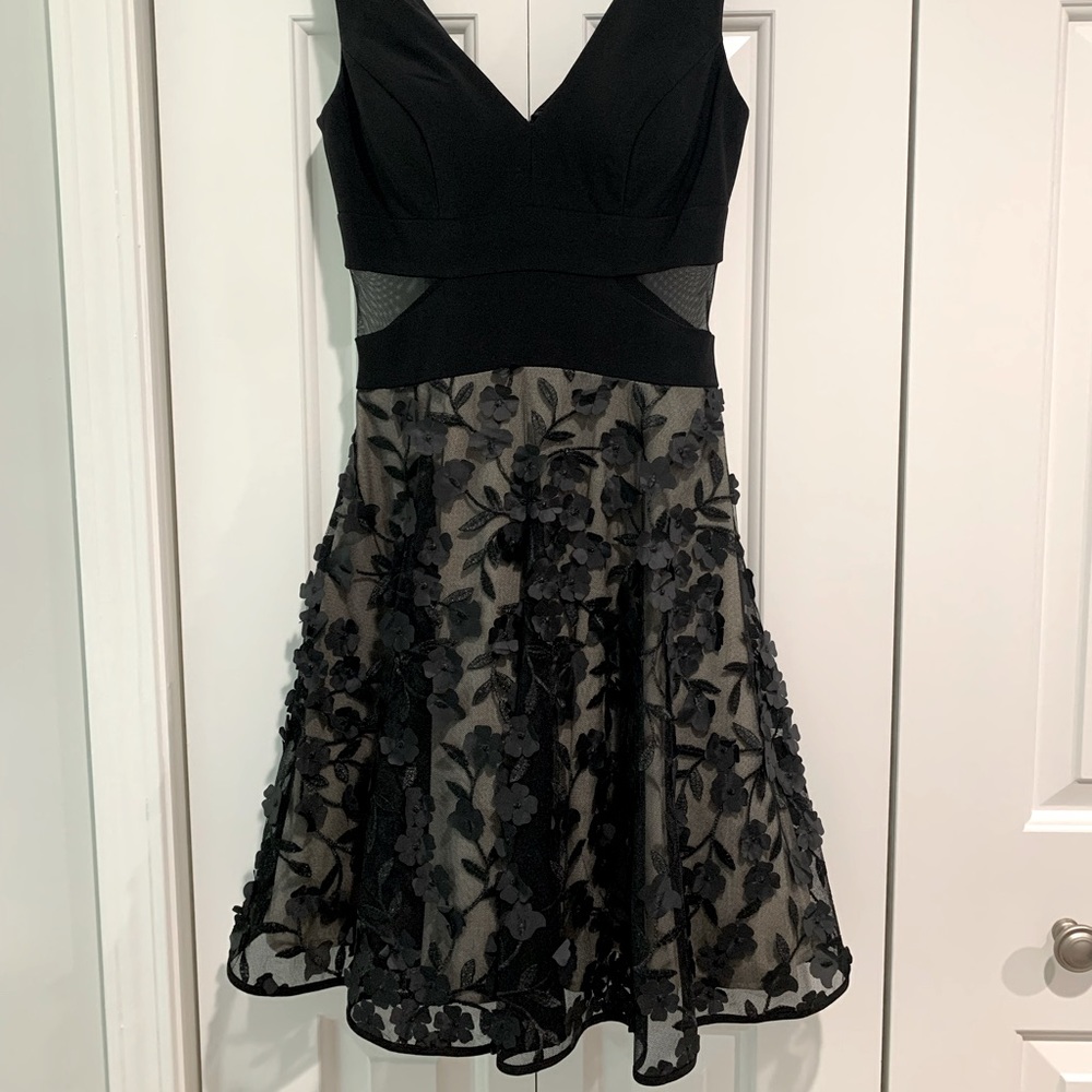 AQUA Floral Appliqué Dress